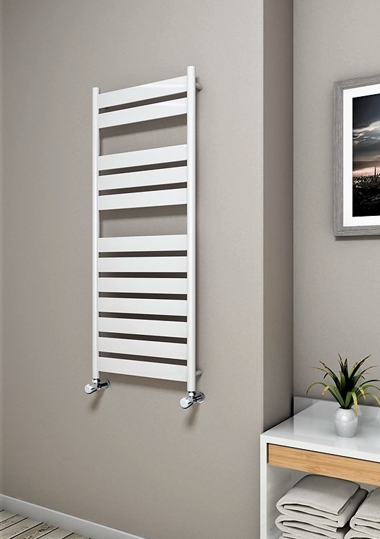 Witte designradiator 1200x500 met onderaansluiting kopen | D-Radiatoren.nl