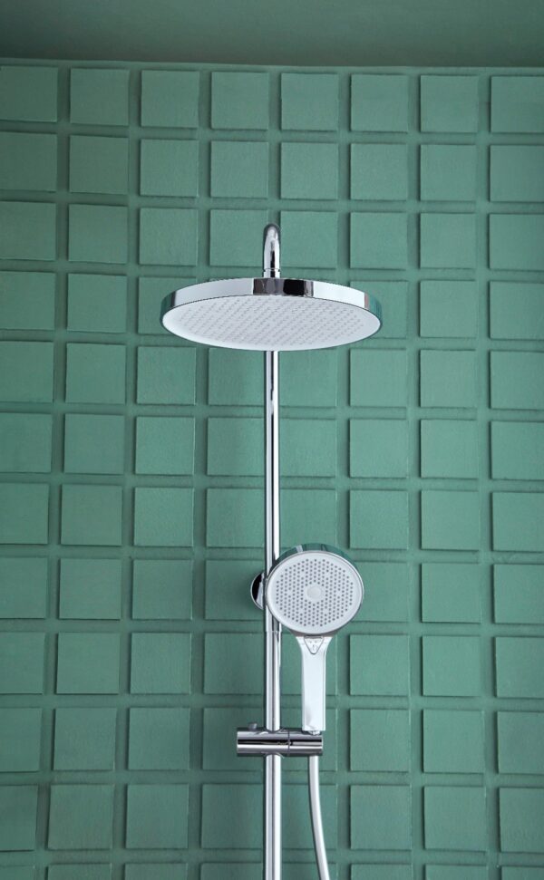 multi zilver rond 3 Opbouw Douche kraan Multi zilver rond