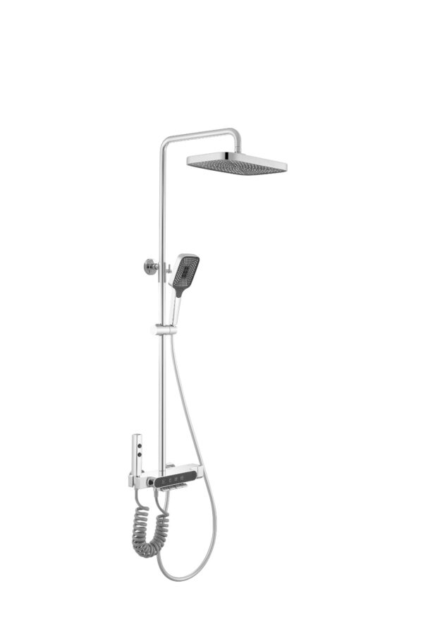 multi zilver vierkant 1 Opbouw Douche kraan Multi vierkant zilver