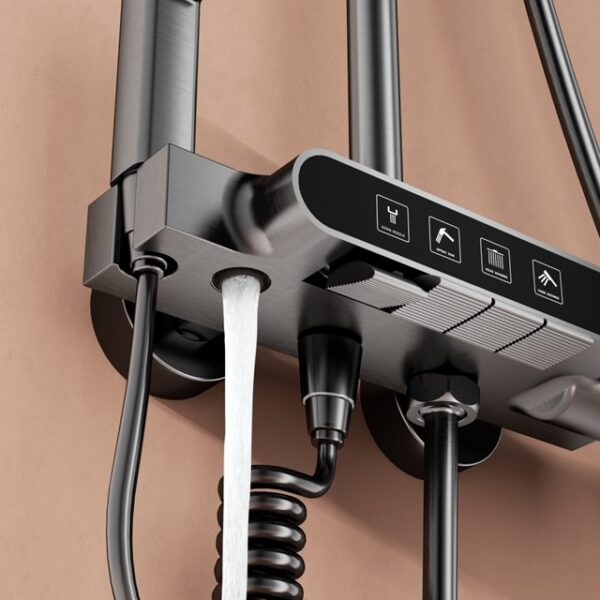 multi zwart 3 vierkant Opbouw Douche kraan Multi zwart