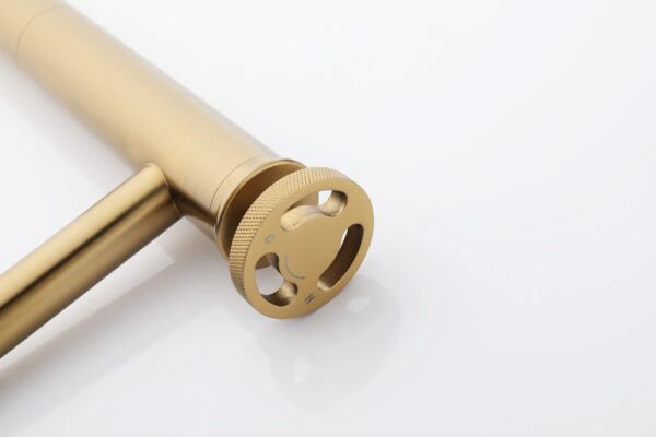 geborsteld goud hoog 2 Wastafelkraan opbouw geborsteld goud hoog