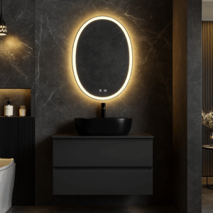 Massief hout badkamermeubel – Duurzaam en stijlvol 60cm zwart